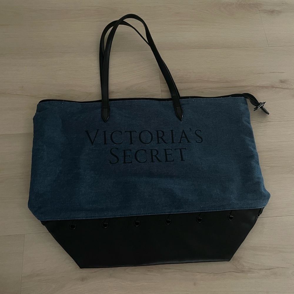 Victoria's Secret Denim and Black Tote